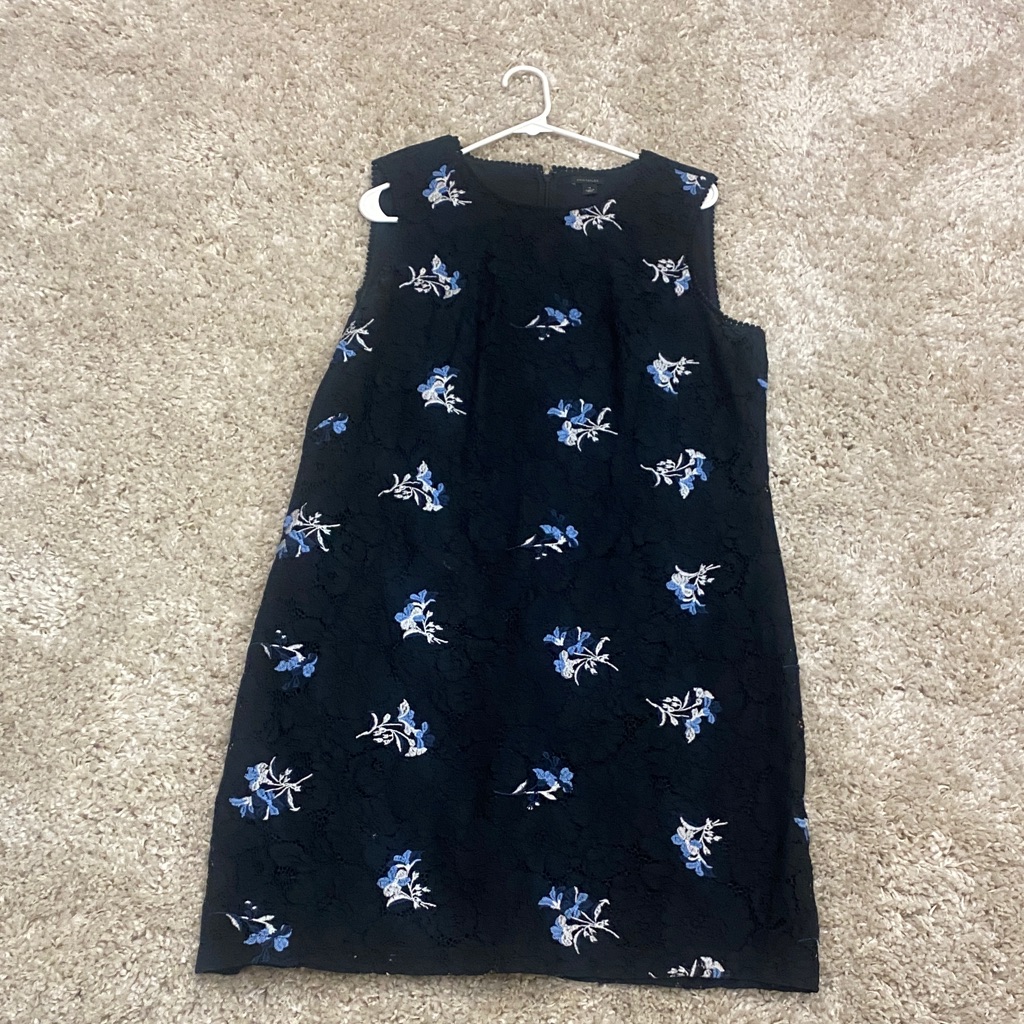 Ann Taylor Women’s Floral Dress - Black And Blue